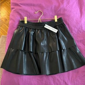 NWT Black leather Alice and Olivia skirt